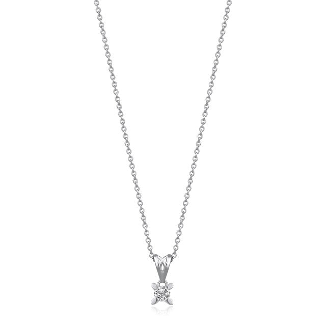 Висулка бяло злато с диамант 0.10